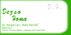 dezso homa business card